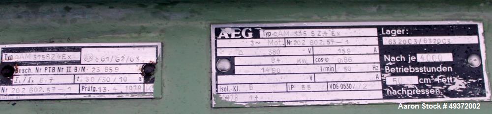 Used Lodige mixer, type FKM2000D/2MZ. Material of construction is stainless steel on product contact parts, Total capacity 70 Cu ft (2000 liter), working capacity 47 cu ft (1333 liter). Jacketed body...