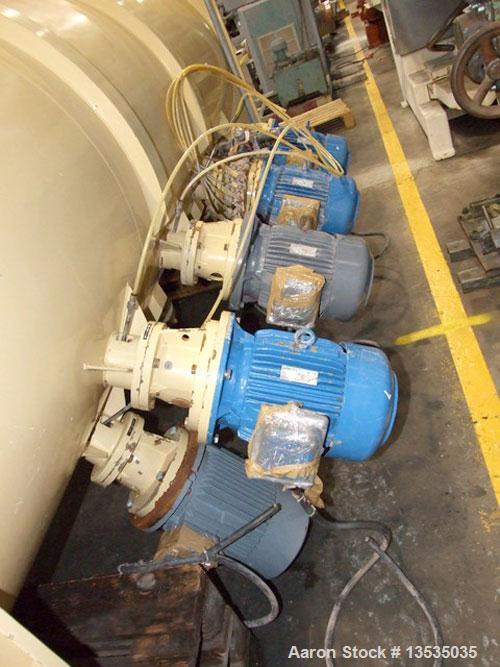 Used Lodige FKM 3000 D Plow Mixer, 321 stainless steel (1.4541), 74 cubic feet (2100 liter) working capacity, 106 cubic feet (3000 liter) total capacity. Loher 73.3 hp/55 kW motor, 50 hz, Flender gea...