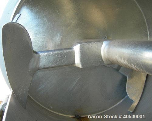 Used Lodige Plow Mixer, Model H600, 304 Stainless Steel. 11 Cubic feet working capacity, 21.2 total. 32" Diameter x approximately 49" long, 304 stainless steel, jacketed chamber. Approximate 3-1/2" d...
