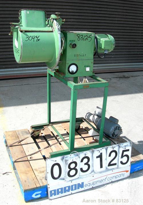 USED: Lodige/Paderborn lab size plow mixer, model M-20-G, 304 stainless steel. .42 cu ft working capacity, .71 total. Non-jacketed chamber 12" diameter x 11" straight side. 1-1/2" diameter shaft with...