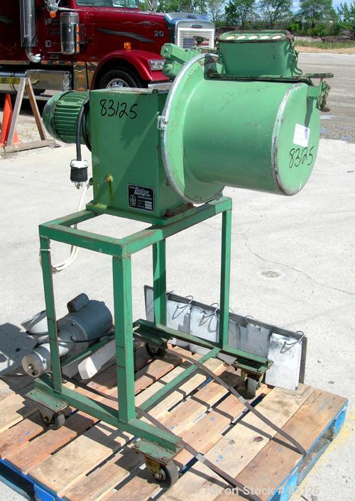 USED: Lodige/Paderborn lab size plow mixer, model M-20-G, 304 stainless steel. .42 cu ft working capacity, .71 total. Non-jacketed chamber 12" diameter x 11" straight side. 1-1/2" diameter shaft with...