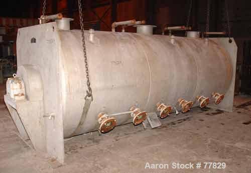 Used Lodige (Morton Machine) Plow Mixer, Model PB 10000. 353 Cubic foot working capacity (476 total). 73" Diameter x 197" long, 316 stainless steel internal, 304 stainless steel jacket rated 2 bar (3...