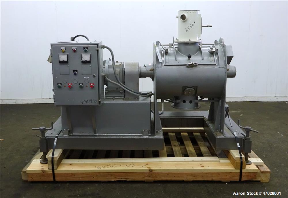 Used Littleford Batch Type Plow Mixer, Approximate 3 Cubic Feet Working Capacit