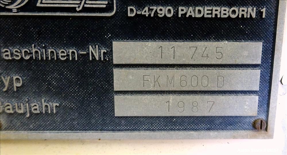 Used- Lodige Model FKM600D Plow Mixer, Batch Type
