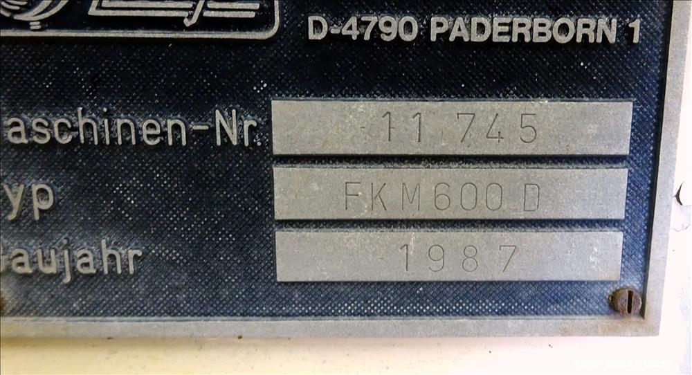Used Lodige Model FKM600D Plow Mixer, Batch Type