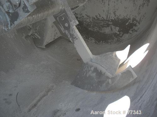 Used Lodige Batch Type Plow Mixer, 304 Stainless Steel. Approximate 70 cubic foot working capacity (2000 liter), 82 total. Non-jacketed chamber 48" diameter x 79" straight side. 4-1/2" diameter shaft...