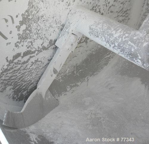 Used Lodige Batch Type Plow Mixer, 304 Stainless Steel. Approximate 70 cubic foot working capacity (2000 liter), 82 total. Non-jacketed chamber 48" diameter x 79" straight side. 4-1/2" diameter shaft...