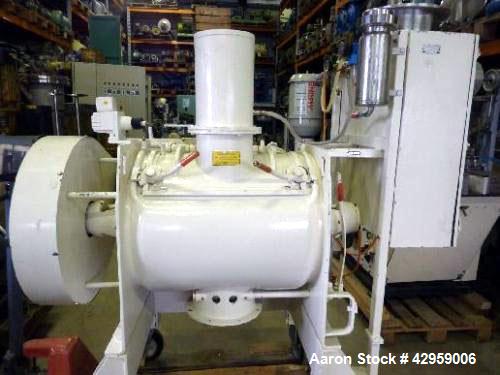 Used Loedige Plow Mixer, Model FM 130 D1 MZ. Capacity 4.5909 cubic feet, (130 liters). Jacketed. Mixer speed 34 - 105 rpm. Including chopper 5.3 HP (4 kW), 2895 rpm, 380/660 V, 50 Hz, IP65. V-belt dr...