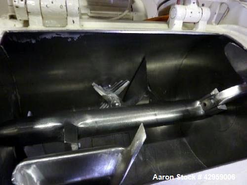 Used Loedige Plow Mixer, Model FM 130 D1 MZ. Capacity 4.5909 cubic feet, (130 liters). Jacketed. Mixer speed 34 - 105 rpm. Including chopper 5.3 HP (4 kW), 2895 rpm, 380/660 V, 50 Hz, IP65. V-belt dr...