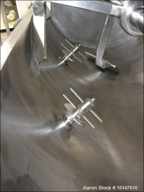 Used- Stainless Steel MTI-Mischtechnik Powder Turbo Mixer. T-arms, type H-3300 PH, 872 gallon