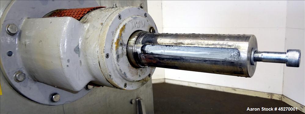 Used Stainless Steel MWM Continuous Plow Mixer, Model MISCHER-R-1250. Approximately 44 cubic feet (1250 liters)