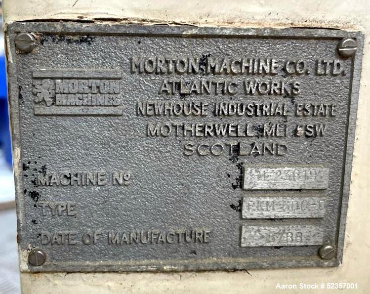 Usado- Mezclador de arado Morton Machine, modelo FKM600D, acero inoxidable 321. Capacidad total 21,18 pies cúbicos (600 litr...
