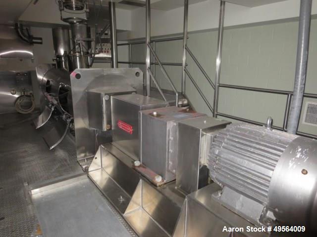 Used Processall 2000 Liter Plow Mixer, Model 20004L. stainless steel construction, sanitary welded plows, (2) viewing doors and (4) 10 hp choppers, with 100 hp drive motor through Falk gearbox. Seria...