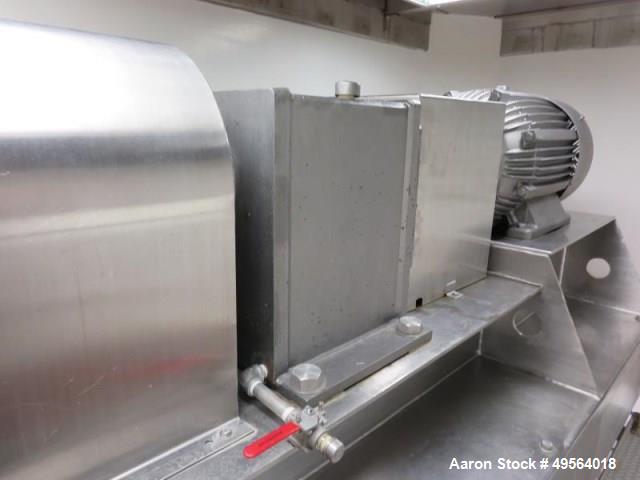 Used Processall 2000H Plow Mixer, Model 2000H, 2000 Liter Capacity, Stainless Steel Construction. Approximately 40" diameter x 252" long jacketed chamber, (2) 17" x 30" viewing doors with (4) 10 hp c...