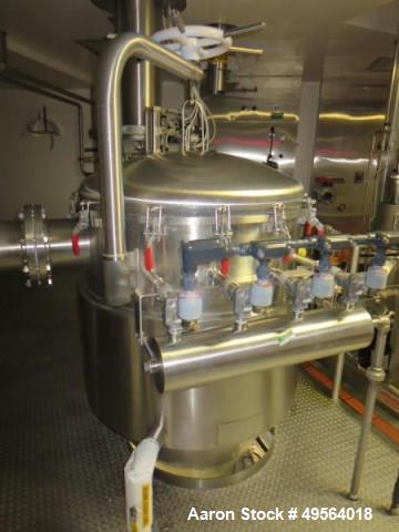 Used Processall 2000H Plow Mixer, Model 2000H, 2000 Liter Capacity, Stainless Steel Construction. Approximately 40" diameter x 252" long jacketed chamber, (2) 17" x 30" viewing doors with (4) 10 hp c...
