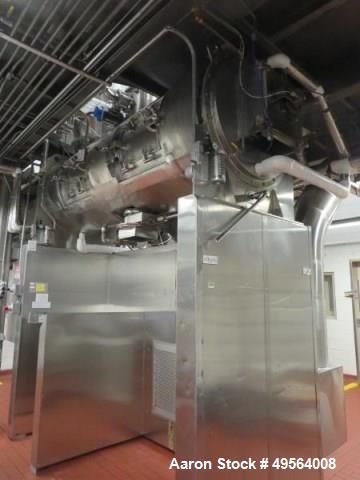 Used Processall 2000 Liter Jacketed Plow Mixer, Model 2000H. Stainless steel construction with (2) inspection doors, (4) 10 hp choppers, jacketed, with CSC filter. Serial# 81.