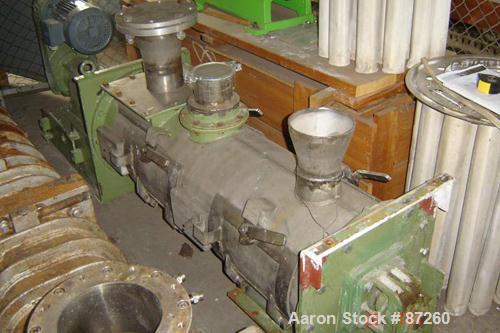 USED: Servar-Lodige type plow mixer. Material of construction is stainless steel on product contact parts. Total capacity 5.3 cubic feet (150 liter). Working capacity 3.5 cubic feet (100 liter). 17.6...
