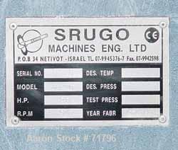 Used: Stainless Steel Srugo Machines Rapid Batch Plow Mixer, Model RB200