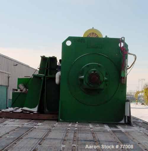 USED: Welex cooler, model 1200, stainless steel, 26 cu ft, carbonsteel jacketed chamber, 30" diameter x 100" long, carbon steel shaft5-1/2" diameter, non-continuous stainless steel blades, driven by ...