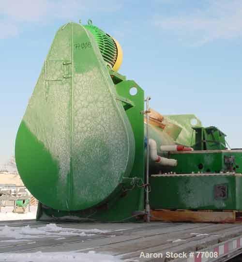 USED: Welex cooler, model 1200, stainless steel, 26 cu ft, carbonsteel jacketed chamber, 30" diameter x 100" long, carbon steel shaft5-1/2" diameter, non-continuous stainless steel blades, driven by ...