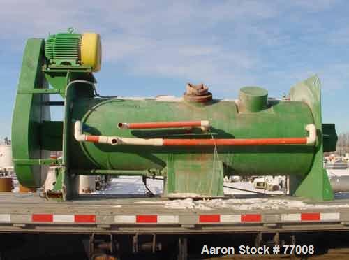 USED: Welex cooler, model 1200, stainless steel, 26 cu ft, carbonsteel jacketed chamber, 30" diameter x 100" long, carbon steel shaft5-1/2" diameter, non-continuous stainless steel blades, driven by ...