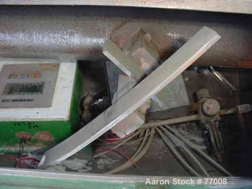 USED: Welex cooler, model 1200, stainless steel, 26 cu ft, carbonsteel jacketed chamber, 30" diameter x 100" long, carbon steel shaft5-1/2" diameter, non-continuous stainless steel blades, driven by ...
