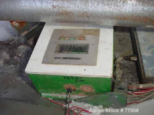 USED: Welex cooler, model 1200, stainless steel, 26 cu ft, carbonsteel jacketed chamber, 30" diameter x 100" long, carbon steel shaft5-1/2" diameter, non-continuous stainless steel blades, driven by ...