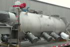 Used American Process Cylinrical Plow Mixer, Model CPB-135, 135 Cubic Feet Working Capacity (220 total), 304 Stainless Steel. 304 stainless steel jacket, chamber 56