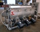 Used Littleford Batch Type Plow Mixer, Model FKM2000E, 321 Stainless Steel. 43 Cubic feet working capacity (73.5  total). Non-jacketed chamber approximate 50” diameter x 79” long. 5” Diameter shaft w...