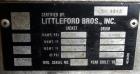 Used Littleford Plow Mixer, Model KM-3000-D, 304 Stainless Steel,