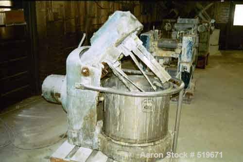 USED: 7.5 hp Hockmeyer variable speed pony mixer with 75 gallonworking capacity tub.