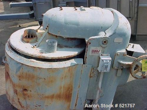 USED: 40 gallon working capacity Day pony mixer, model 3A. Singlemotion design with (4) stainless steel blades and (1) baffle. Carbonsteel mix can is 26" diameter x 18" deep. Manual crank lift off mi...