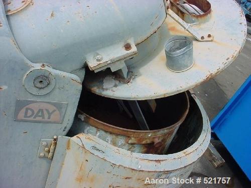 USED: 40 gallon working capacity Day pony mixer, model 3A. Singlemotion design with (4) stainless steel blades and (1) baffle. Carbonsteel mix can is 26" diameter x 18" deep. Manual crank lift off mi...