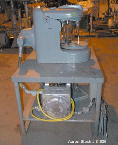 USED: J H Day single motion pony mixer, model OA. 304 stainless steel contact area. 3 gallon working capacity. 4 agitator bl...