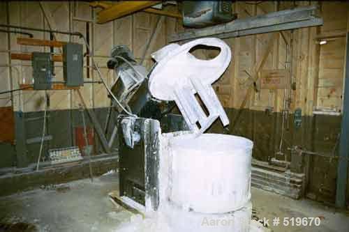 USED: J H Day gearless type heavy duty pony mixer with stainlesssteel scraper and agitator blades. Blades rotated by roller chainand sprocket enclosed in dust-tight guard. Twin motion agitator headwi...