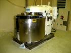 Used Day Single Motion Pony Mixer, Model 4, stainless steel contact area. 125 gallon working capacity. (3) Agitator blades turning at 32 rpm. (1) Fixed baffle counter-balanced top head. Driven by an ...