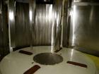 Used Day Single Motion Pony Mixer, Model 4, stainless steel contact area. 125 gallon working capacity. (3) Agitator blades turning at 32 rpm. (1) Fixed baffle counter-balanced top head. Driven by an ...
