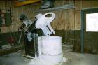 USED: J H Day gearless type heavy duty pony mixer with stainlesssteel scraper and agitator blades. Blades rotated by roller chainand sprocket enclosed in dust-tight guard. Twin motion agitator headwi...