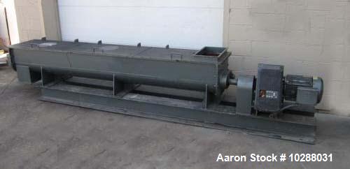 Used-Patterson Carbon Steel Dual Shaft Pug Mill, 18" wide x 10' long x 15" deep 