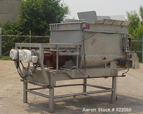 USED: Rietz model RS-23-K3205 twin screw mixer/blender. It has a 2,500 lb or 61 cubic foot capacity. It is equipped with pne...
