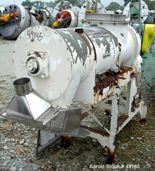 USED: Sprout-Waldron "Koppers" continuous mixer/pug mill, model 20X58, 304 stainless steel. 20" dia x 58" long horizontal chamber. 3-1/4" diameter shaft with approximately (24) 3/16" thick paddles. D...