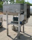 Used Twin Screw Mixer, 32 Cubic Feet, 304 Stainless Steel. Non-jacketed trough 36