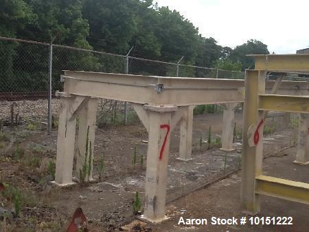 Used Double Ribbon Mixer. Approximately 320 cubic foot working capacity, chain driven by 30 hp motor. Has 12" diameter air actuated center bottom outlet, 2.5" wide outer ribbon, 5" wide inner ribbon....