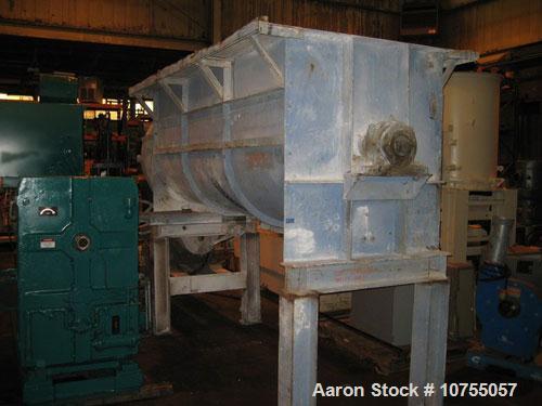 Used- Stainless steel Double Spiral Ribbon Mixer, 80 cubic feet working capacity, 304 stainless steel, non-jacketed trough 4...
