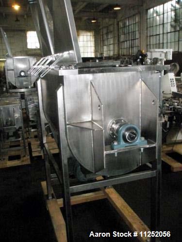 Unused- New Double Ribbon Mixer. 35 cubic foot working capacity, heavy duty, polished 304 stainless steel contacts. 64” long...