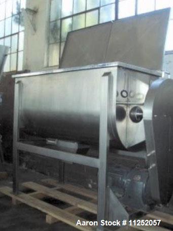 Unused- New Double Ribbon Mixer. 50 cubic foot working capacity, heavy duty model, polished 304 stainless steel contacts. Tr...