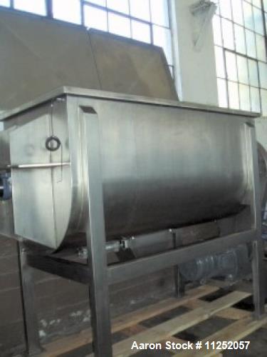 Unused- New Double Ribbon Mixer. 50 cubic foot working capacity, heavy duty model, polished 304 stainless steel contacts. Tr...