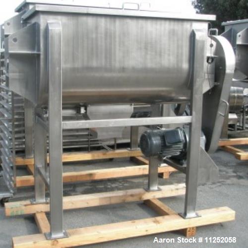 Unused- New Double Ribbon Mixer. 25 cubic foot working capacity, heavy duty model. Polished 304 stainless steel contacts, tr...