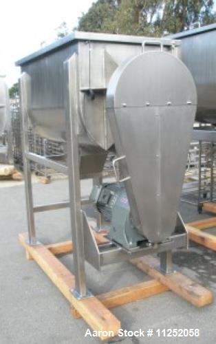 Unused- New Double Ribbon Mixer. 25 cubic foot working capacity, heavy duty model. Polished 304 stainless steel contacts, tr...