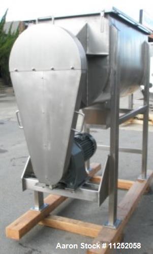 Unused- New Double Ribbon Mixer. 25 cubic foot working capacity, heavy duty model. Polished 304 stainless steel contacts, tr...